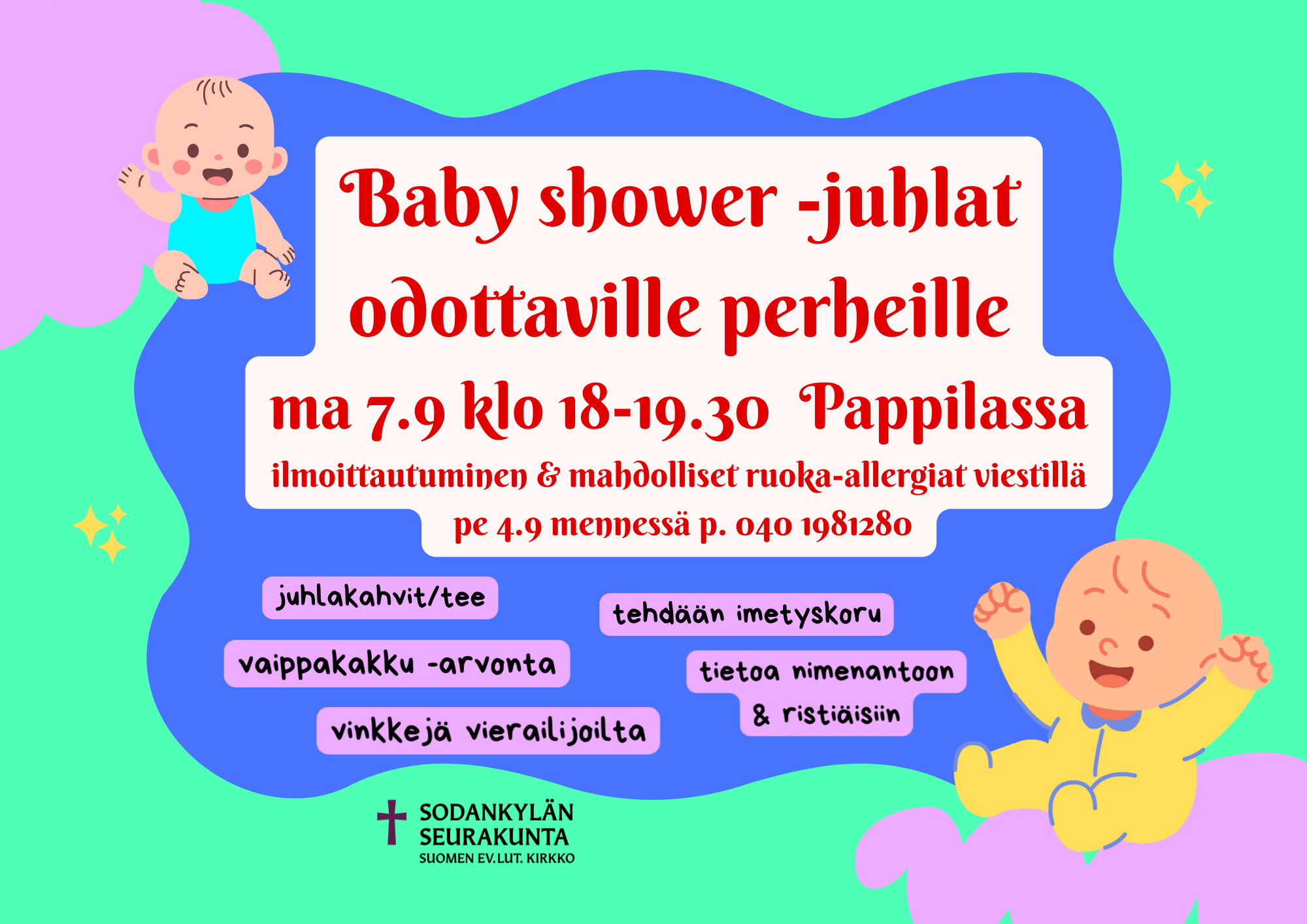 baby shower juhlan kutsu